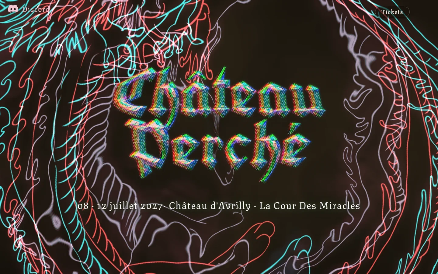Château Perché 2027, immersive festival website