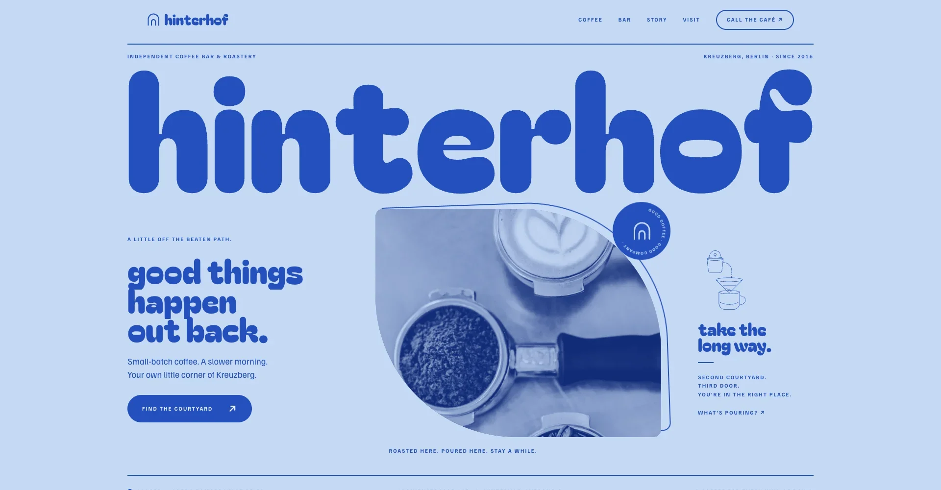 Hinterhof Coffee, fictional Berlin coffee bar website concept